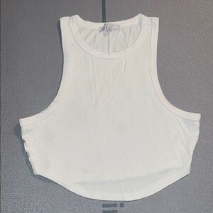 Basics White stretchy crop top